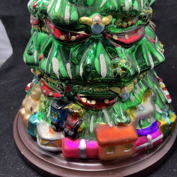 VTG THOMAS PACCONI CLASSICS 2004 BLOWN MERCURY GLASS TABLETOP CHRISTMAS TREE COA - Picture 5 of 14